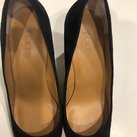 J. Crew Black Suede Chunky Heels Sz 6.5 - Picture 5 of 10
